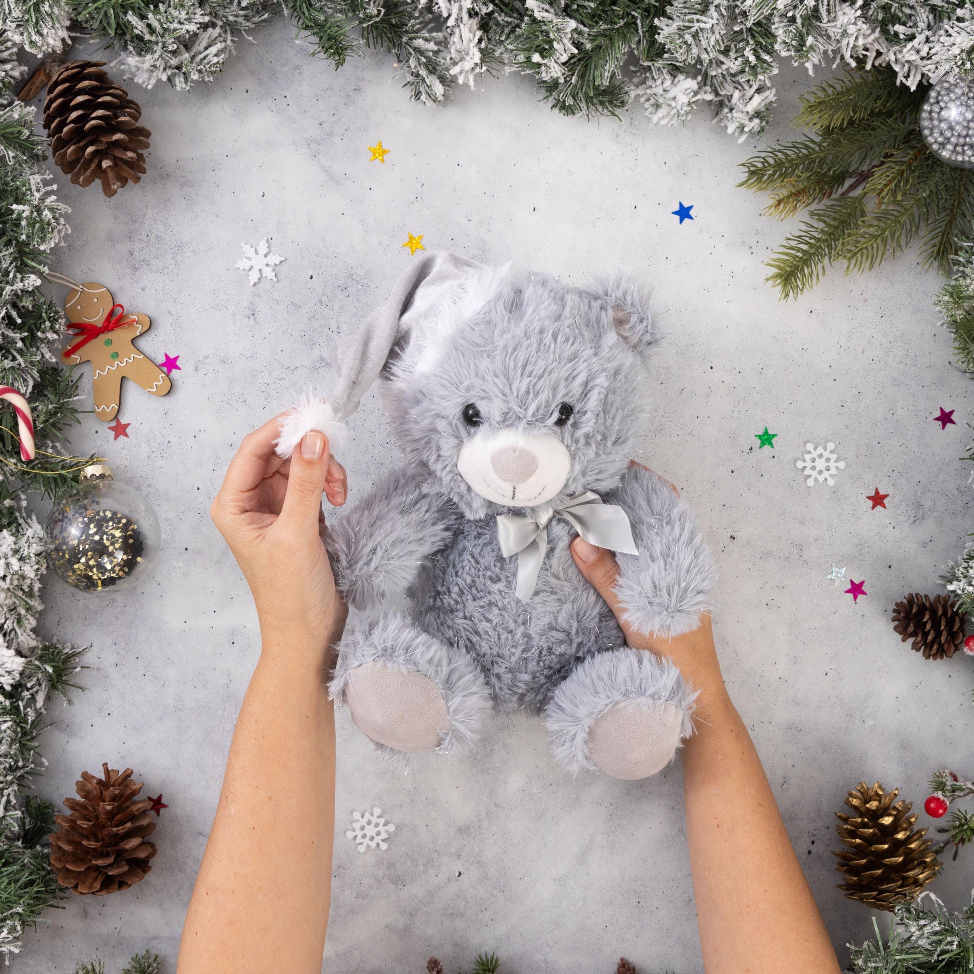 2 Set Christmas Plush Teddy Glitter Bear Cuddly Toy Xmas Present Etsy