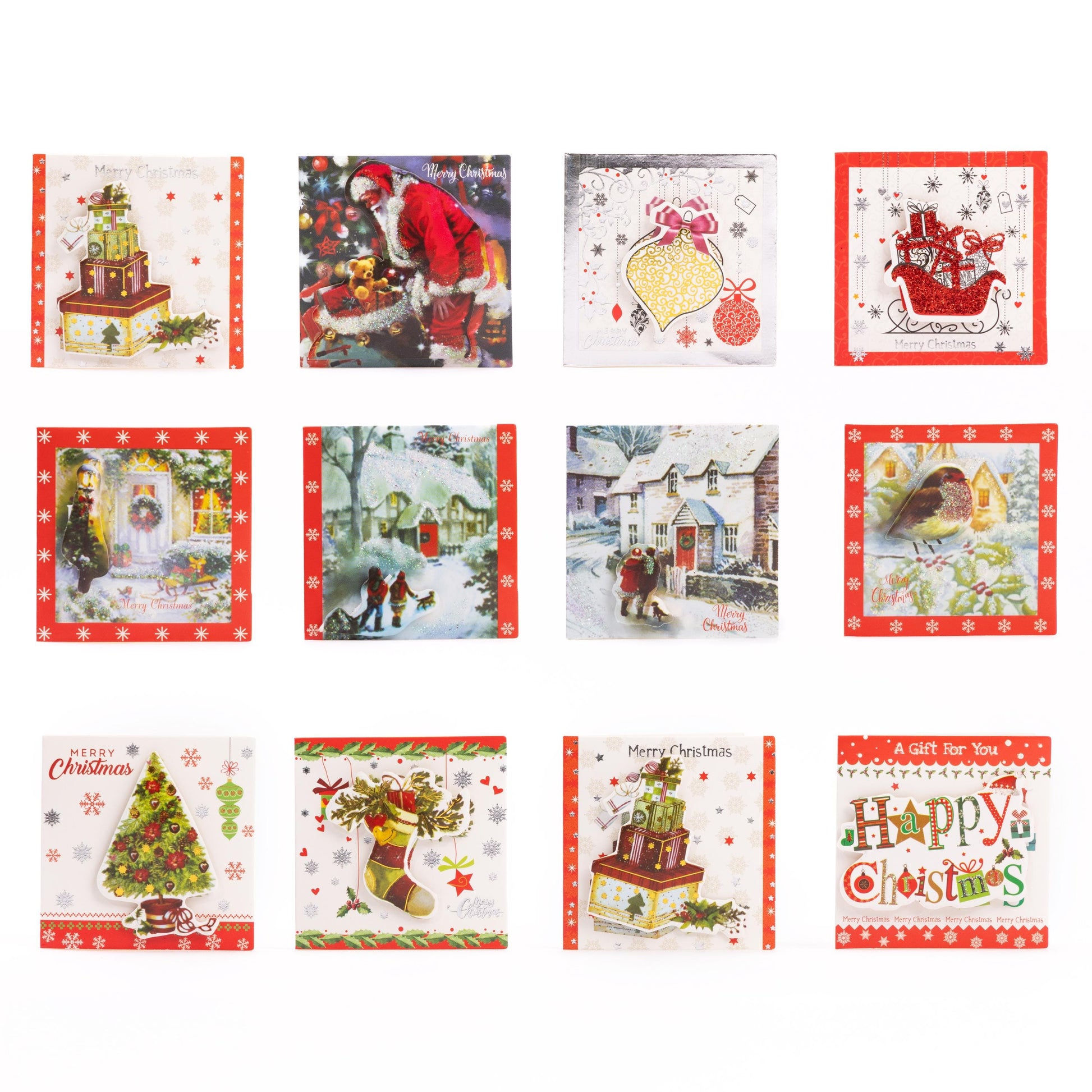 24 Christmas Gift 3D Tags Name Xmas Present Handcrafted Stick on Tag Etsy