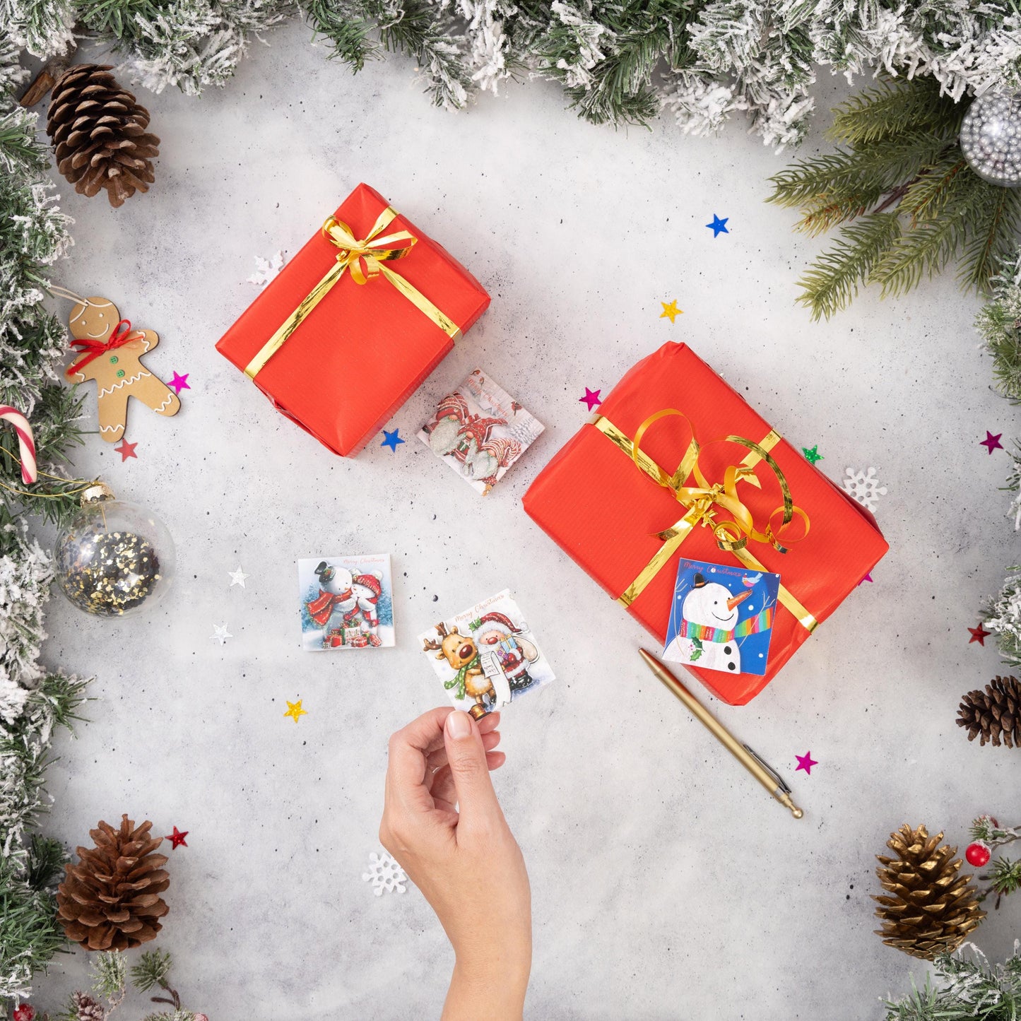 24 Christmas Gift 3D Tags Name Xmas Present Handcrafted Stick on Tag Etsy