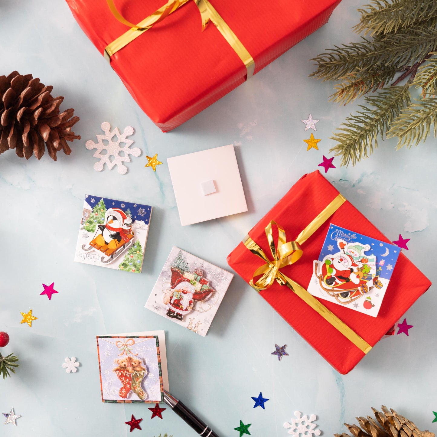 24 Christmas Gift 3D Tags Name Xmas Present Handcrafted Stick on Tag Etsy