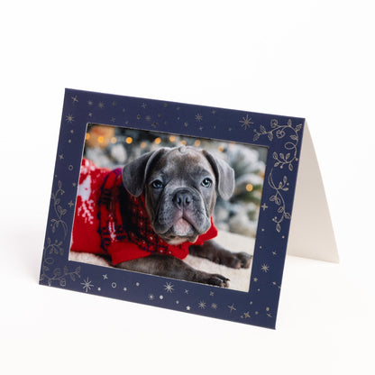 Christmas Photo Frame Cards & Envelopes – Red, Blue, Navy, Holly & Green – Pack of 6 – image 4