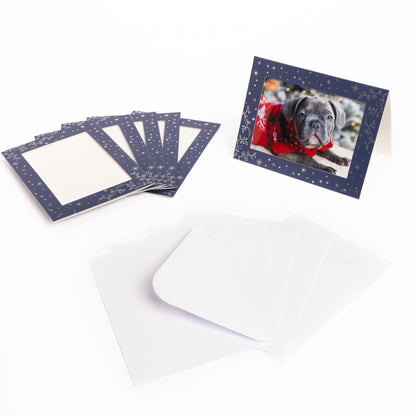 Christmas Photo Frame Cards & Envelopes – Red, Blue, Navy, Holly & Green – Pack of 6 – image 9