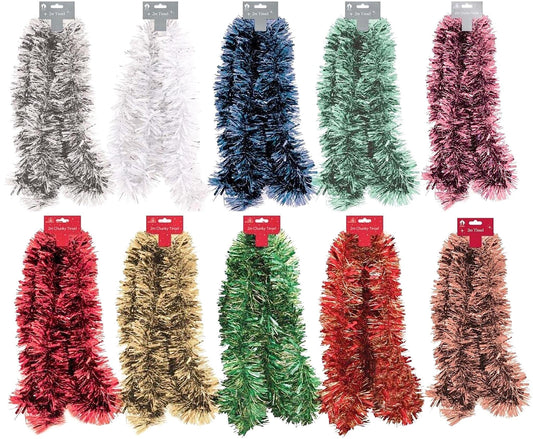 6 X 2M Chunky Tinsel Christmas Tree party Home Xmas Decoration Garland 12 Metre Etsy