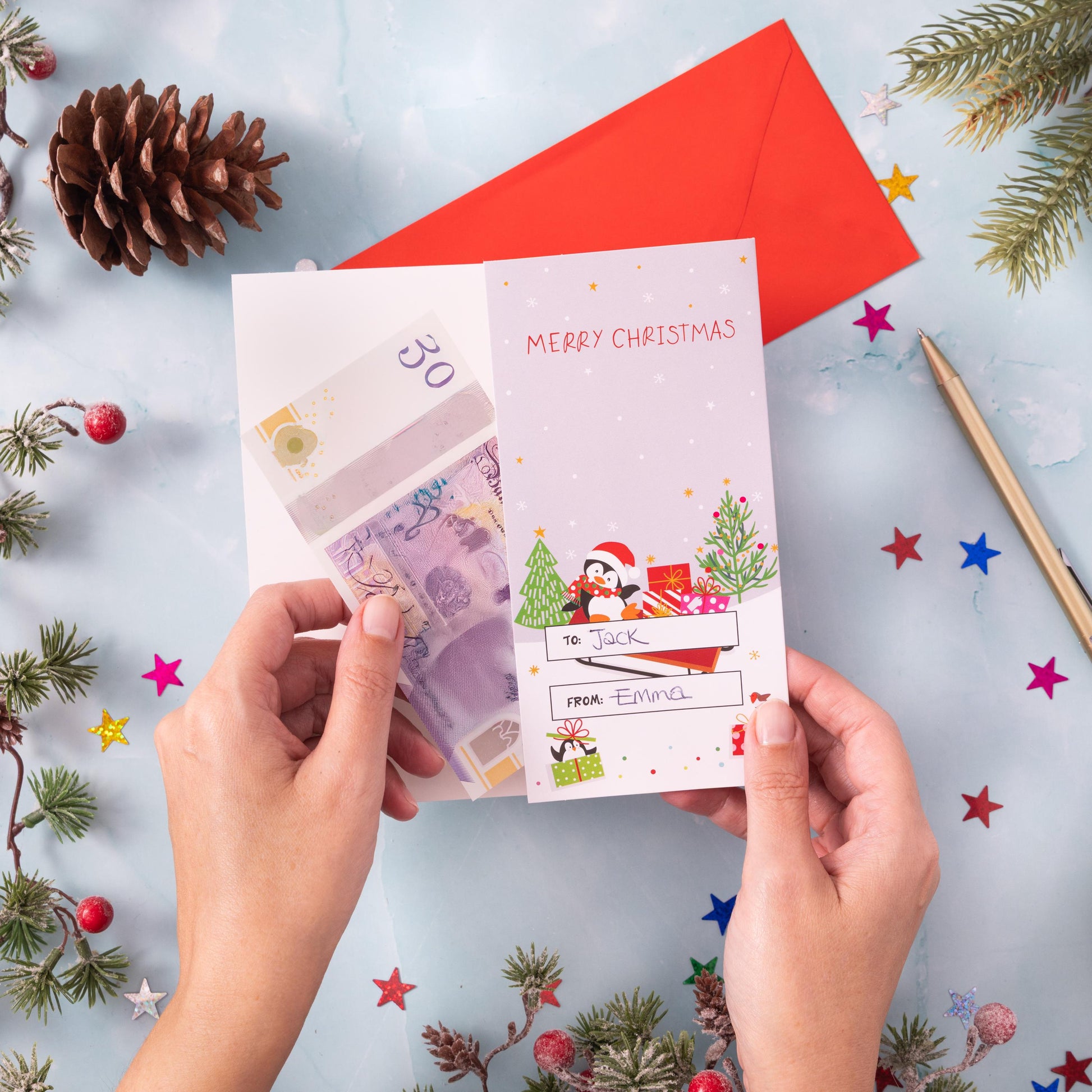 8 Money Wallets Christmas Gift Voucher Card & Envelope 3D Hand Finished Etsy