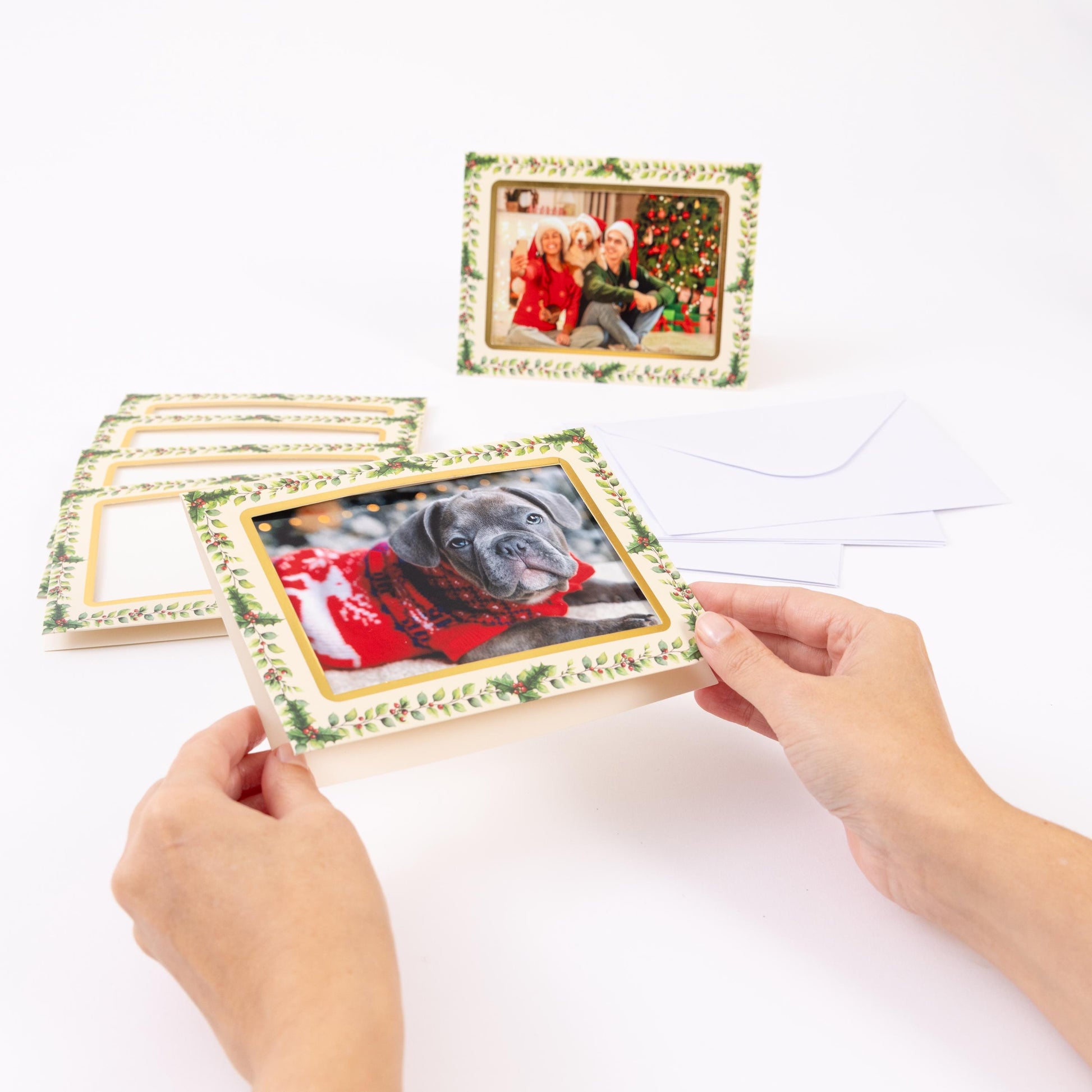 Christmas Photo Frame Cards & Envelopes Personalised Any Family Picture pack of 6 Etsy