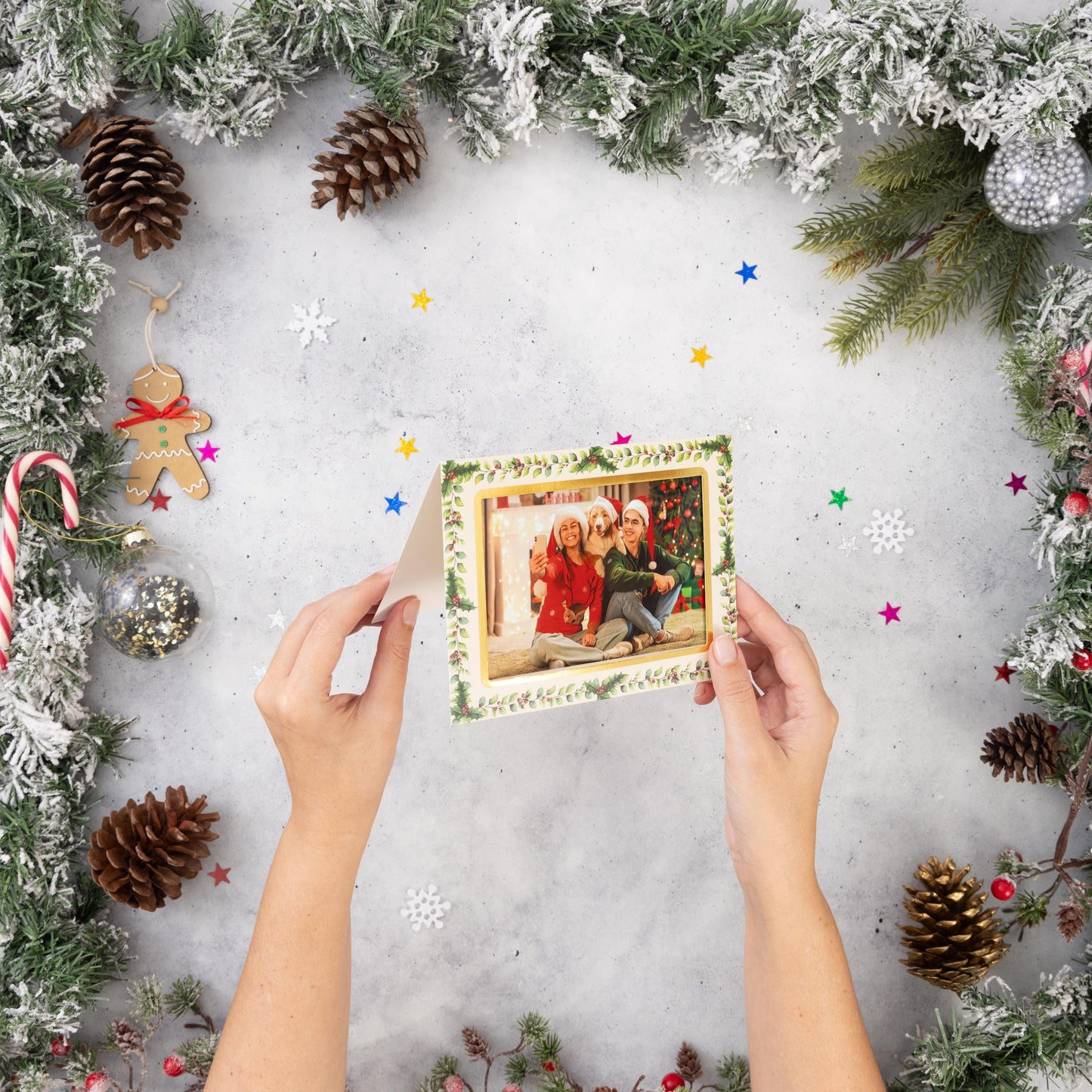 Christmas Photo Frame Cards & Envelopes Personalised Any Family Picture pack of 6 Etsy