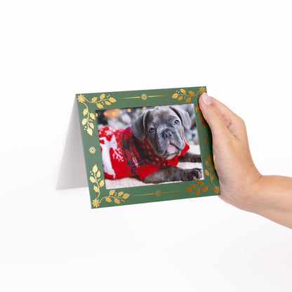 Christmas Photo Frame Cards & Envelopes – Green – Pack of 6 – image 2