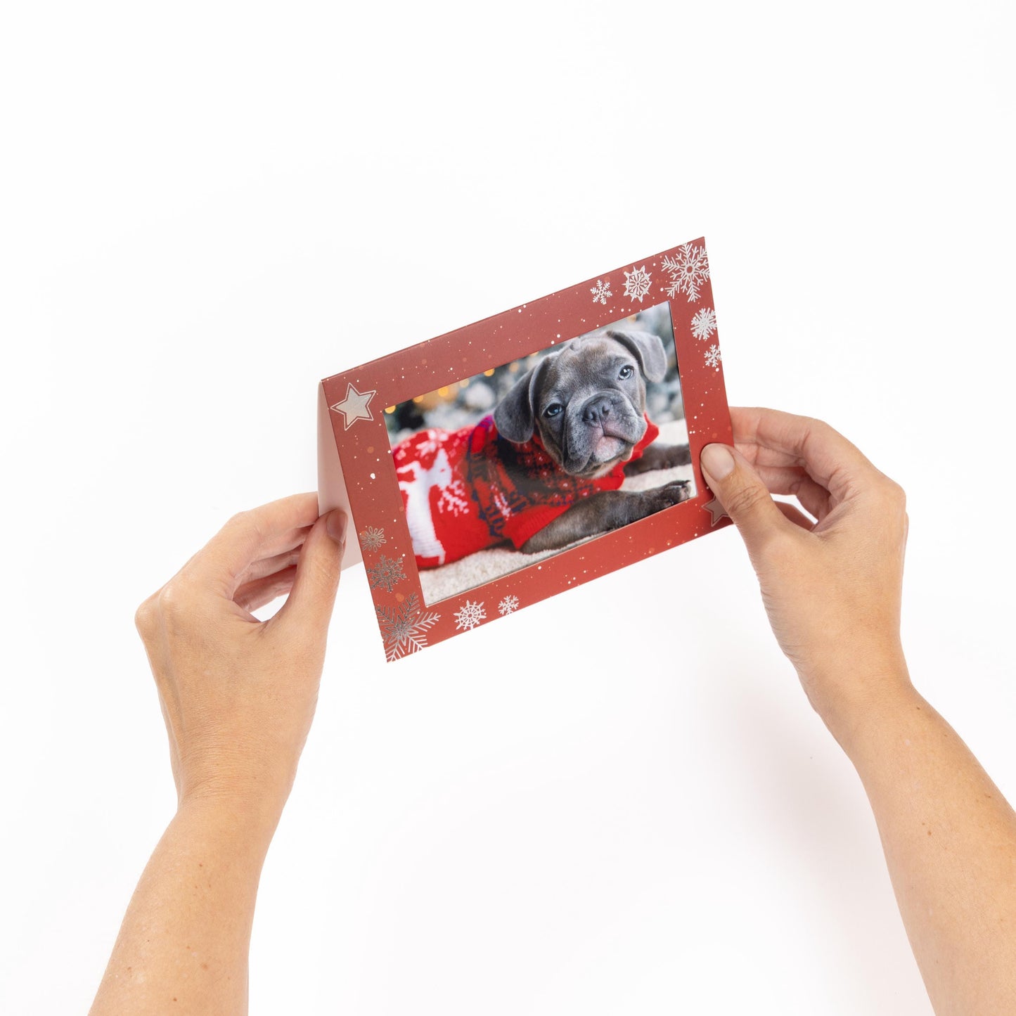 Christmas Photo Frame Cards & Envelopes Personalised Any Family Picture pack of 6 red Etsy