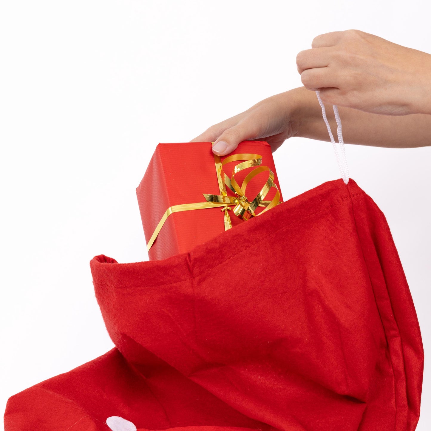 2 Father Christmas Santa Felt Sack Kids Gifts Present Stocking Bag Jumbo Size Etsy