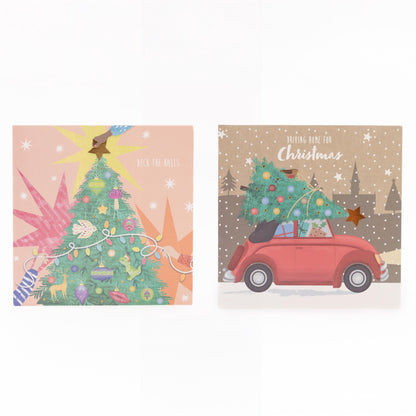 Christmas Cards Bumper Pack – Tree & Car – Pack of 30