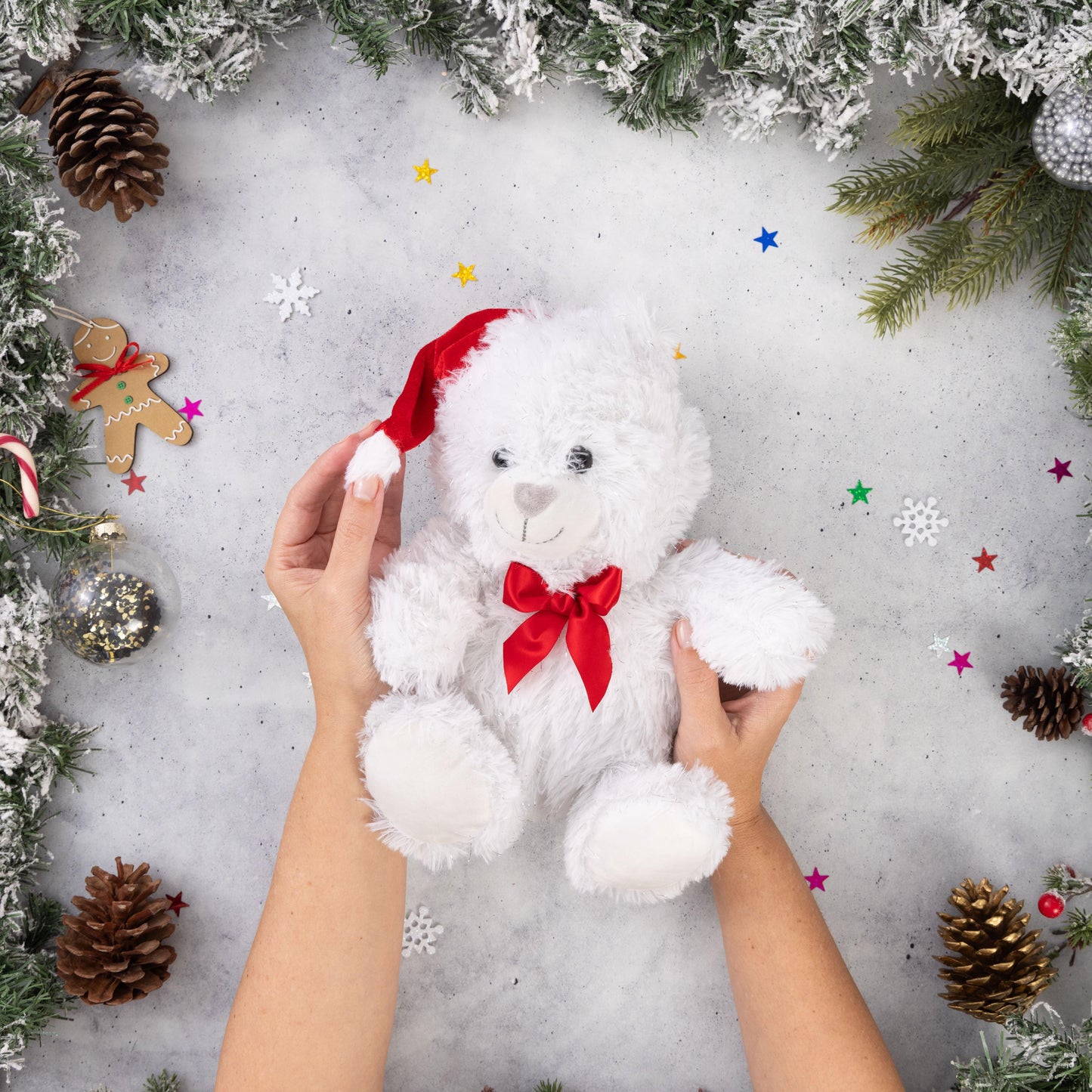 2 Set Christmas Plush Teddy Glitter Bear Cuddly Toy Xmas Present Etsy