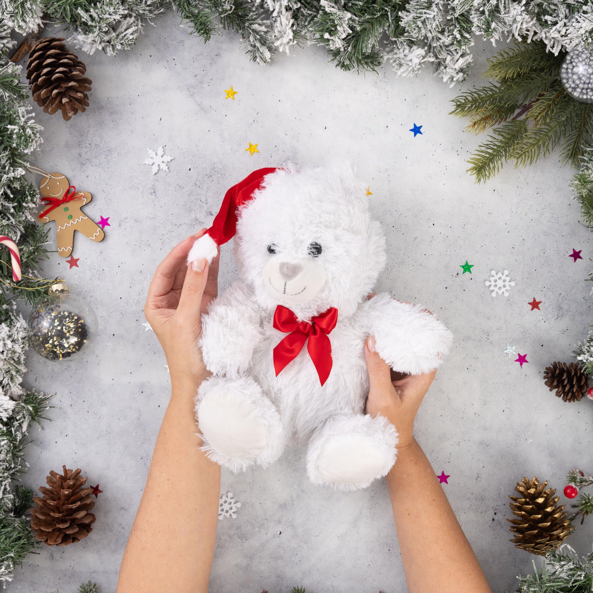 2 Set Christmas Plush Teddy Glitter Bear Cuddly Toy Xmas Present Etsy