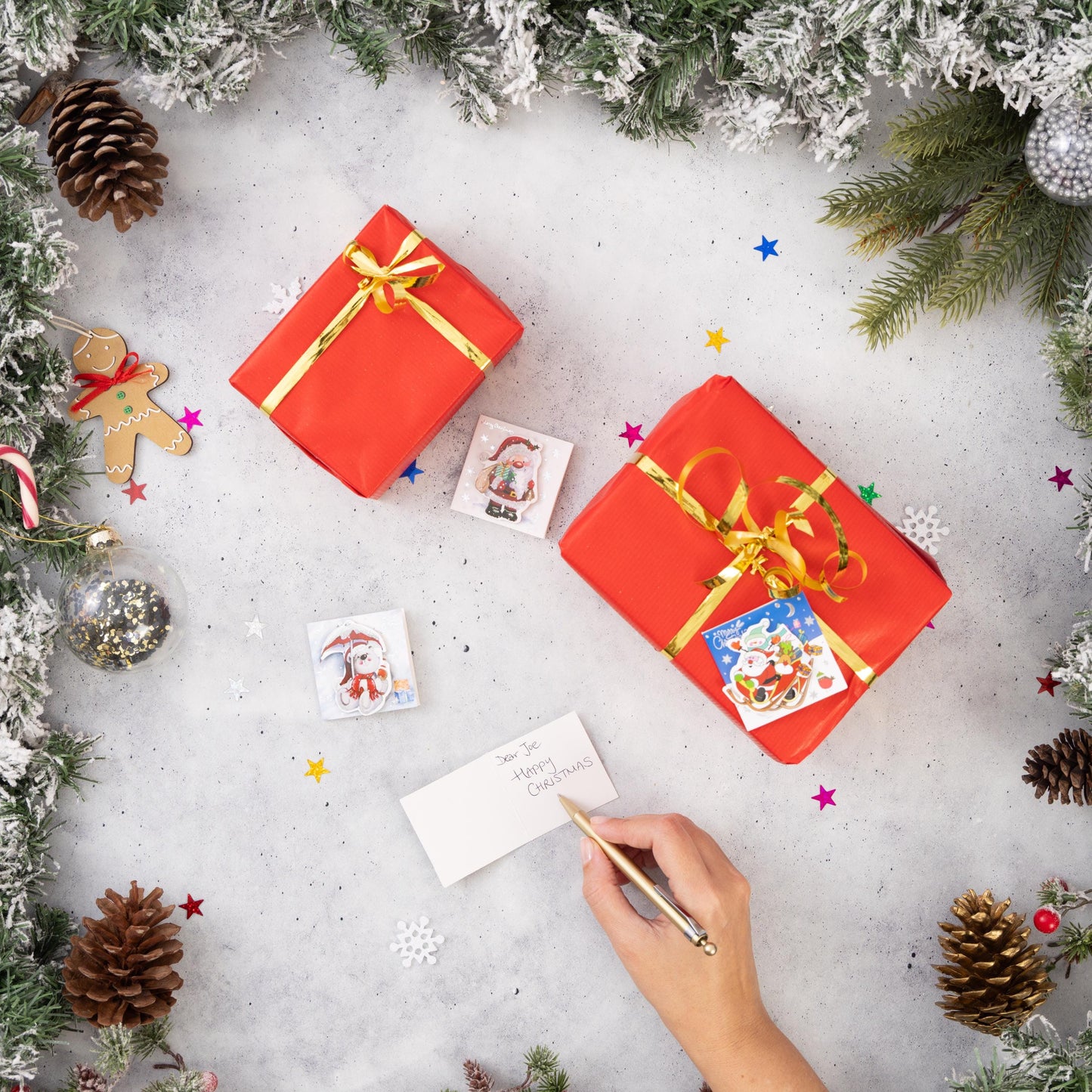 24 Christmas Gift 3D Tags Name Xmas Present Handcrafted Stick on Tag Etsy