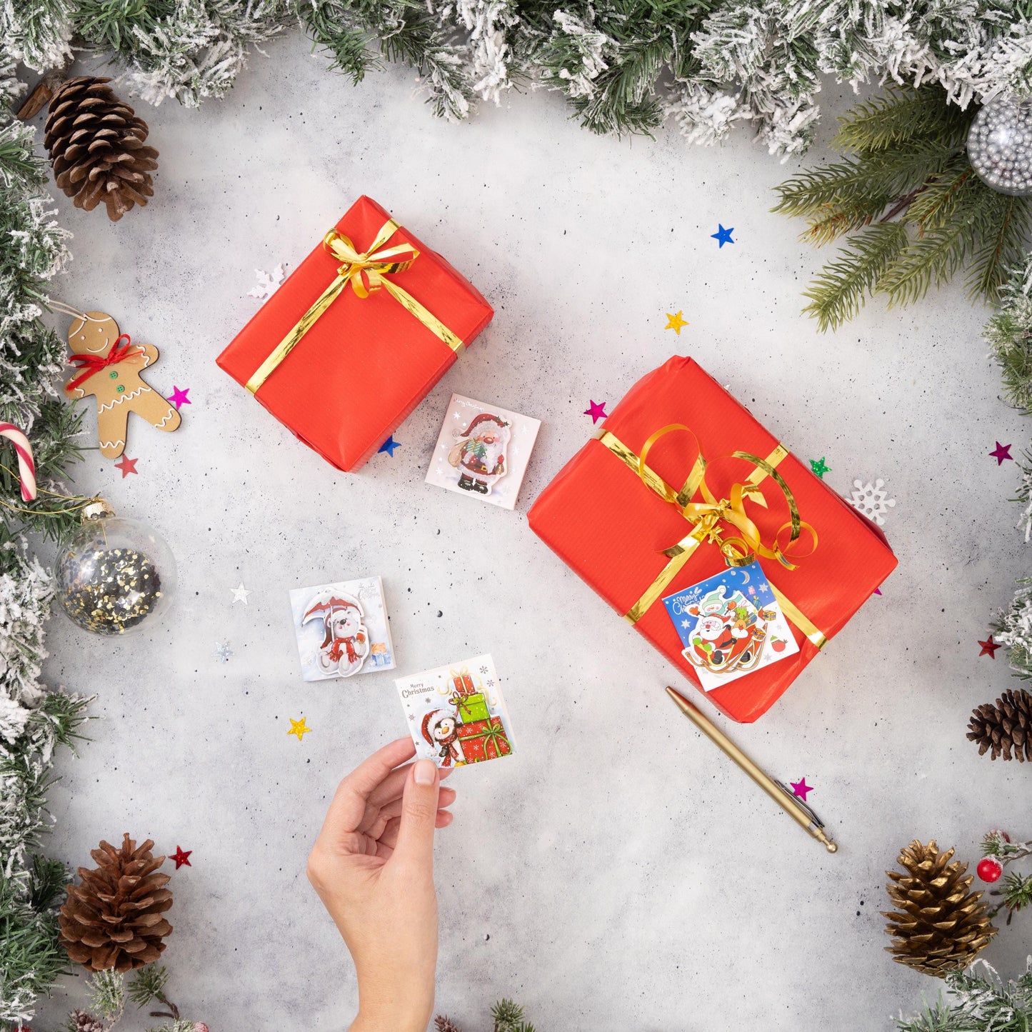 24 Christmas Gift 3D Tags Name Xmas Present Handcrafted Stick on Tag Etsy