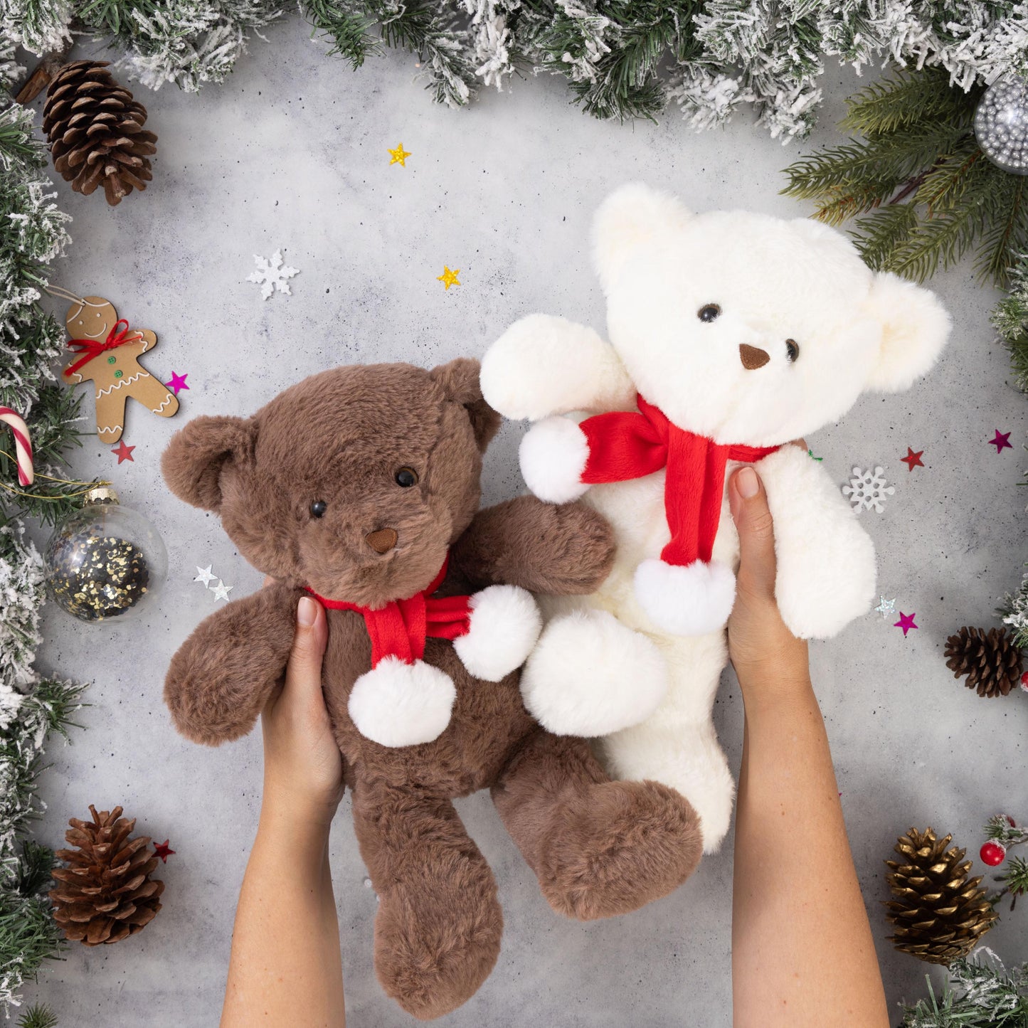 2 Pack Christmas Plush Teddy Festive Bear Cuddly Toy Xmas Present Gift Idea Etsy