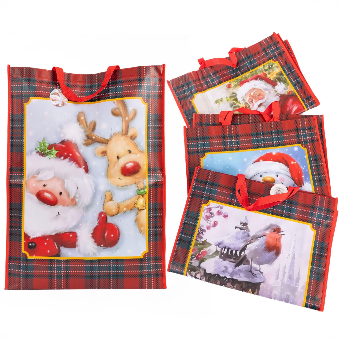4 Christmas Gift Bags Jumbo Large with Handles Christmas Tote Bags Reusable Etsy