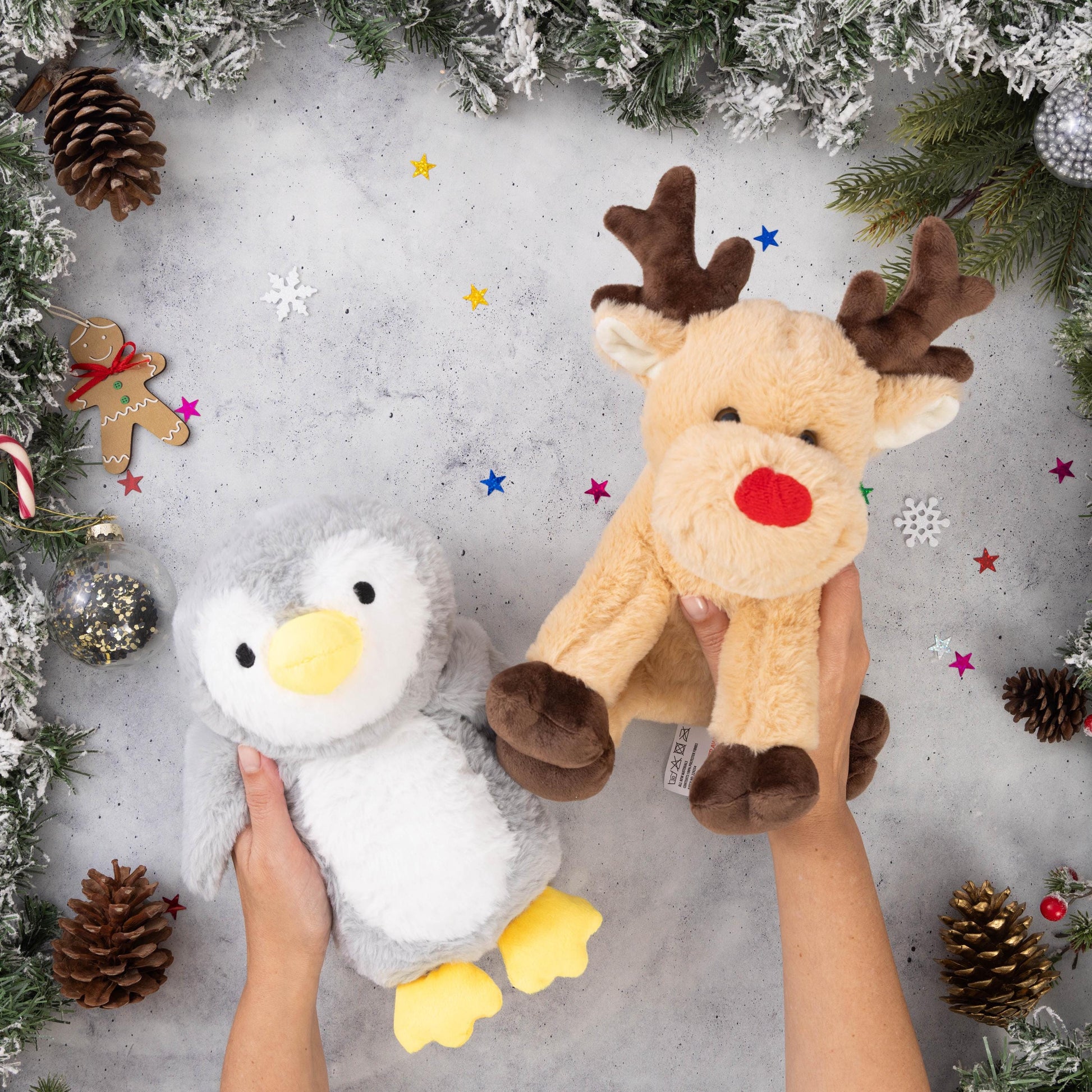 Christmas Plush Reindeer & Penguin Teddy Bear Cuddly Toy Xmas Present Gift Idea Etsy
