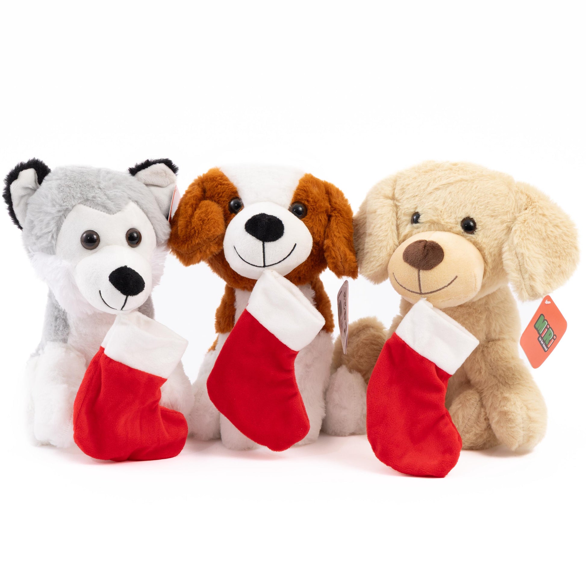 3 Christmas Puppies Plush Teddy Festive Bear Cuddly Toy Xmas Present Gift Idea Etsy