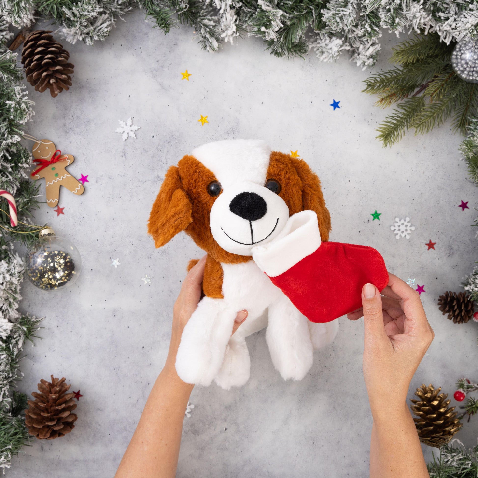 3 Christmas Puppies Plush Teddy Festive Bear Cuddly Toy Xmas Present Gift Idea Etsy