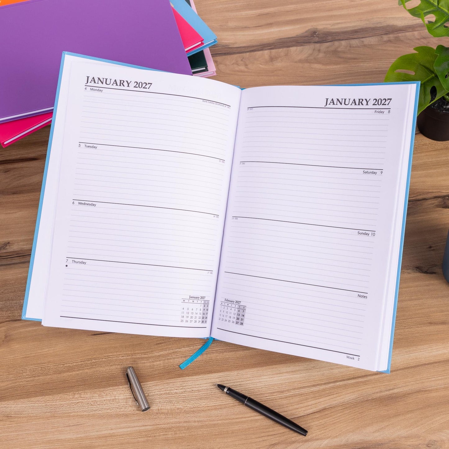 2027 Diary A4 Week To View Full Year Planner Desk Hardback Early Edition Etsy
