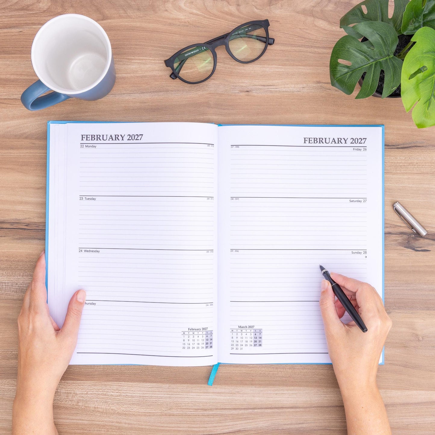 2027 Diary A4 Week To View Full Year Planner Desk Hardback Early Edition Etsy