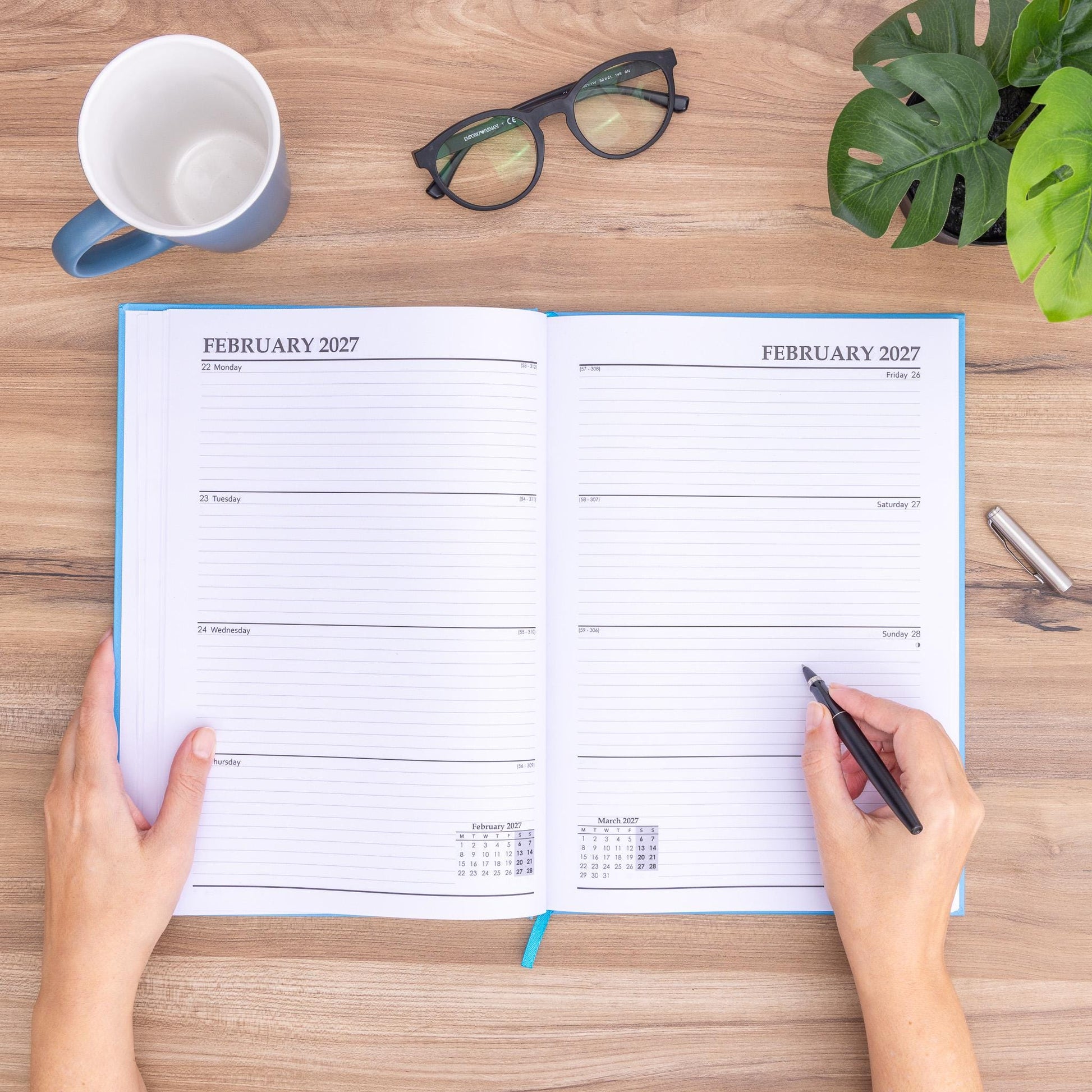 2027 Diary A4 Week To View Full Year Planner Desk Hardback Early Edition Etsy