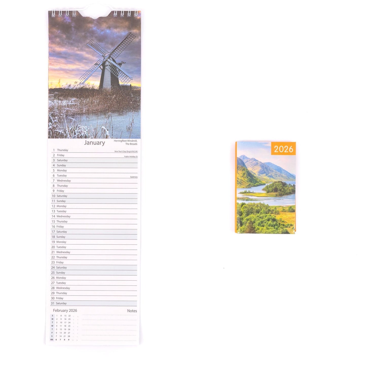 2026 Slim Calendar & Diary Set Planner Spiral Cats Dogs Flowers Garden Scenes Etsy