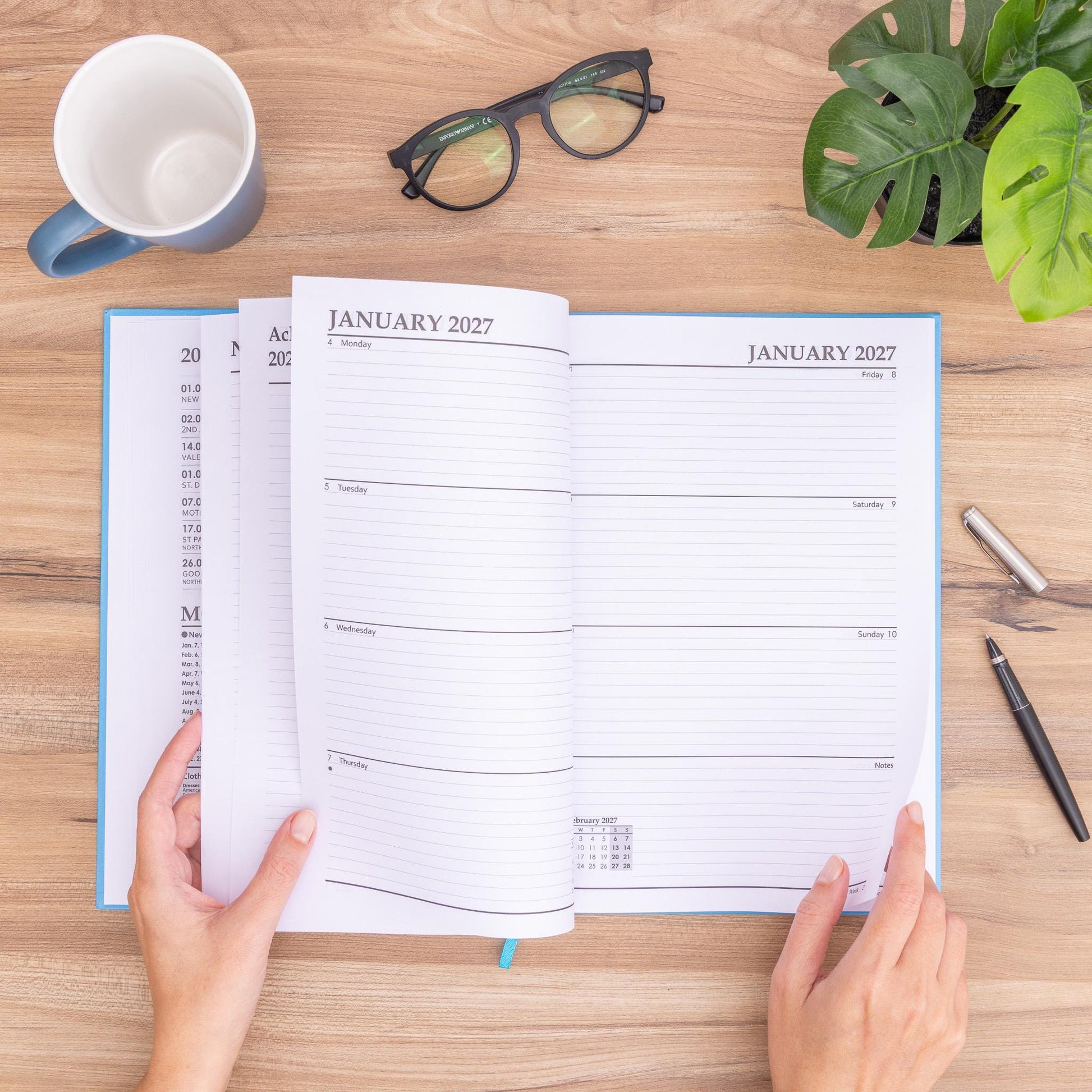 2027 Diary A4 Week To View Full Year Planner Desk Hardback Early Edition Etsy