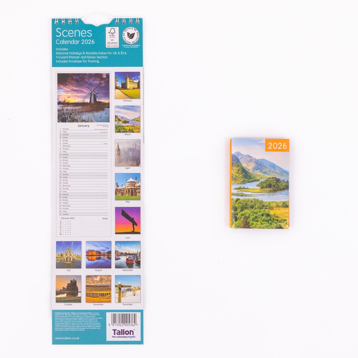 2026 Slim Calendar & Diary Set Planner Spiral Cats Dogs Flowers Garden Scenes Etsy