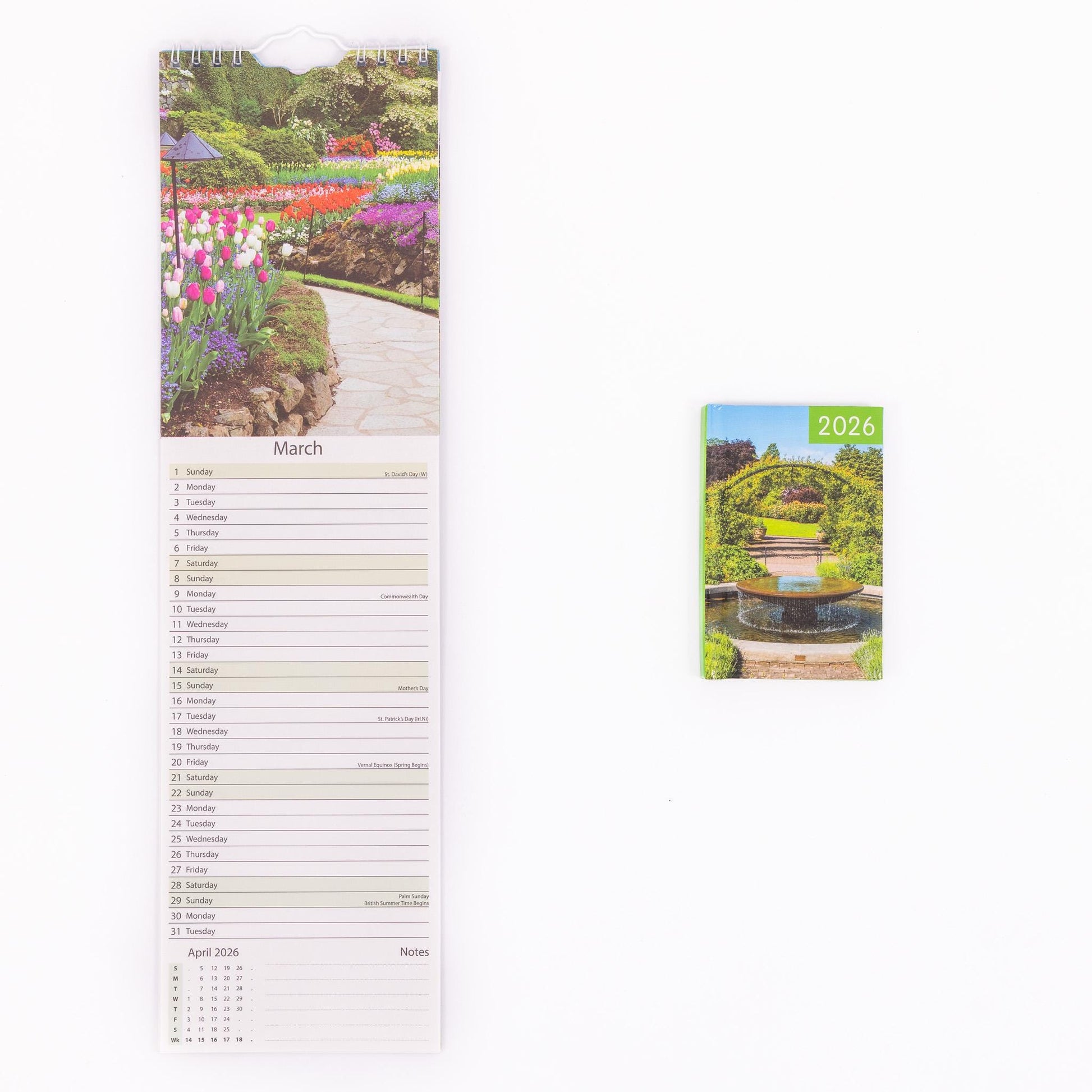 2026 Slim Calendar & Diary Set Planner Spiral Cats Dogs Flowers Garden Scenes Etsy