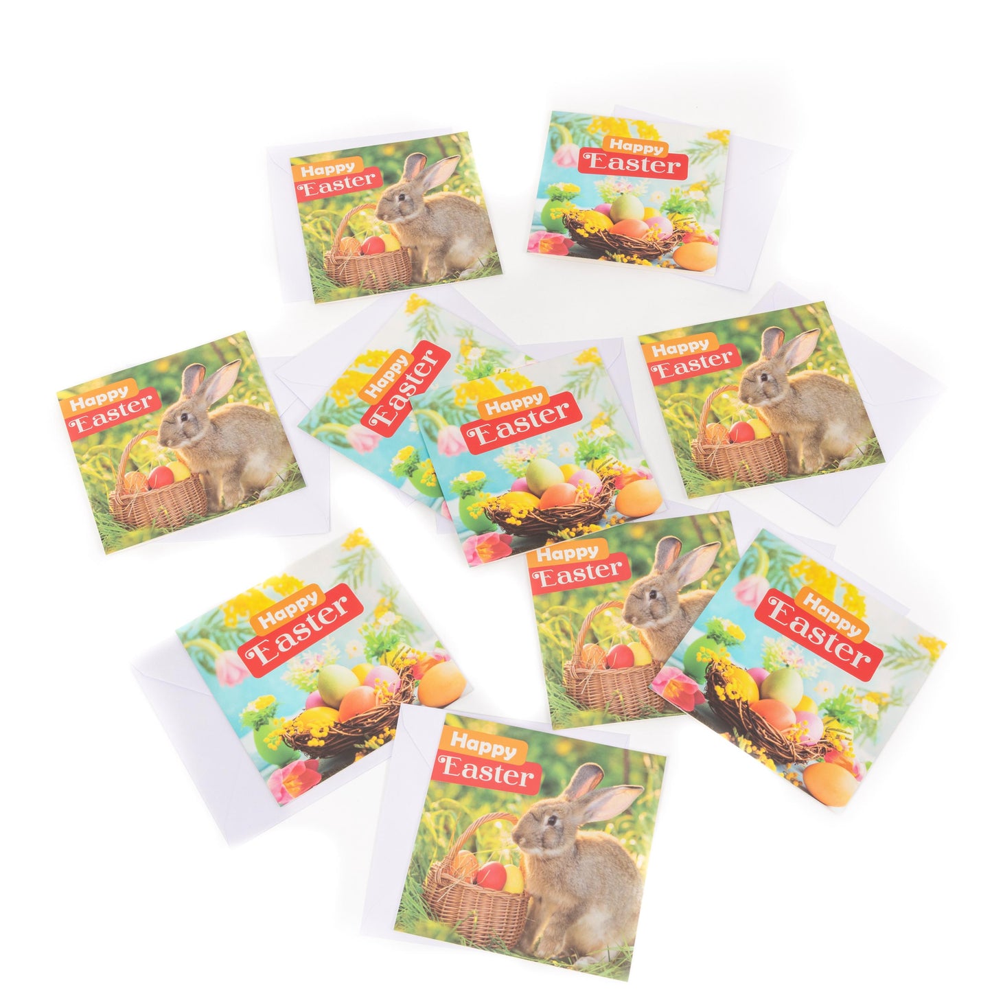 10 Easter Cards Open Easter Card Religious Bunny Daffodils Flowers Greetings Etsy