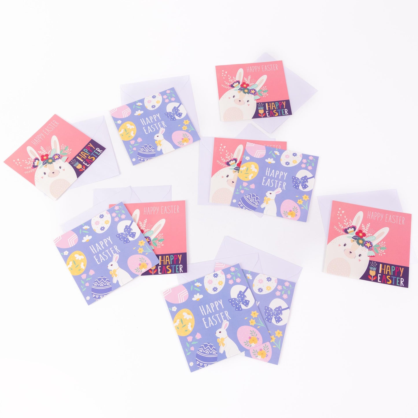 10 Easter Cards Open Easter Card Religious Bunny Daffodils Flowers Greetings Etsy