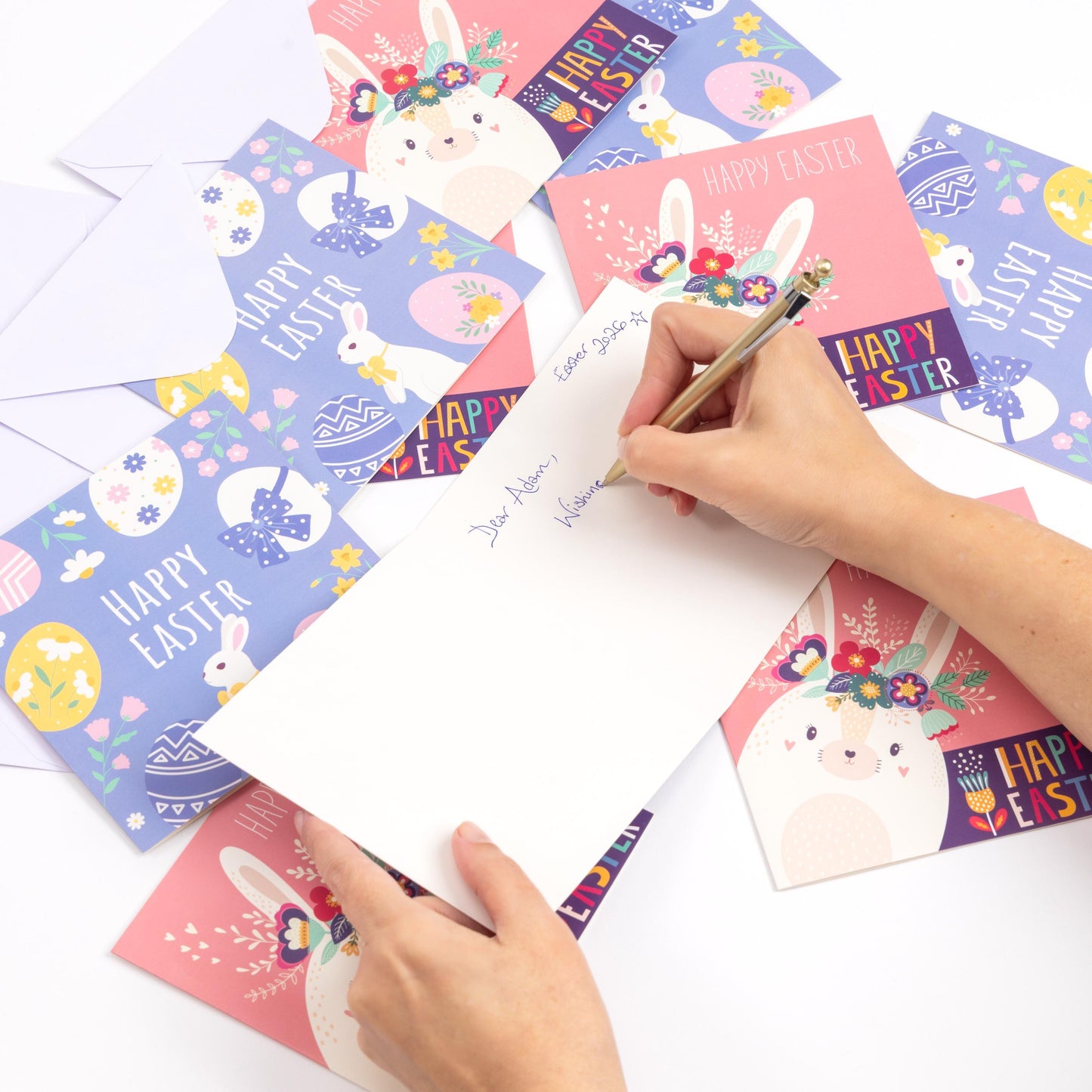 10 Easter Cards Open Easter Card Religious Bunny Daffodils Flowers Greetings Etsy