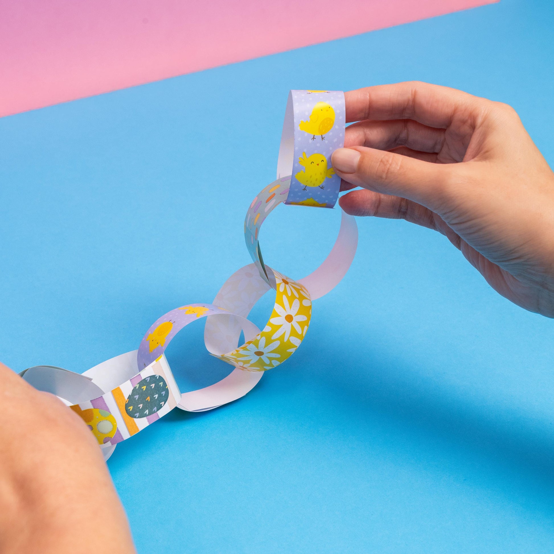 Self Adhesive Easter Paper Chains Kids Crafts Decorations Easter Party Egg Hunt Etsy