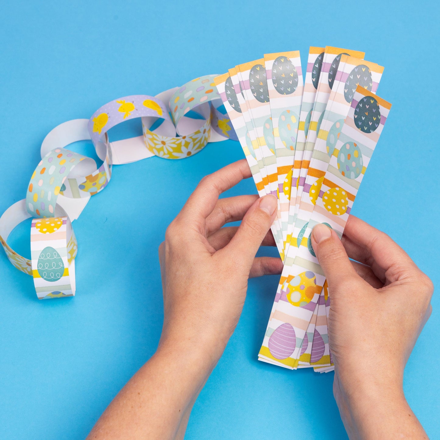 Self Adhesive Easter Paper Chains Kids Crafts Decorations Easter Party Egg Hunt Etsy