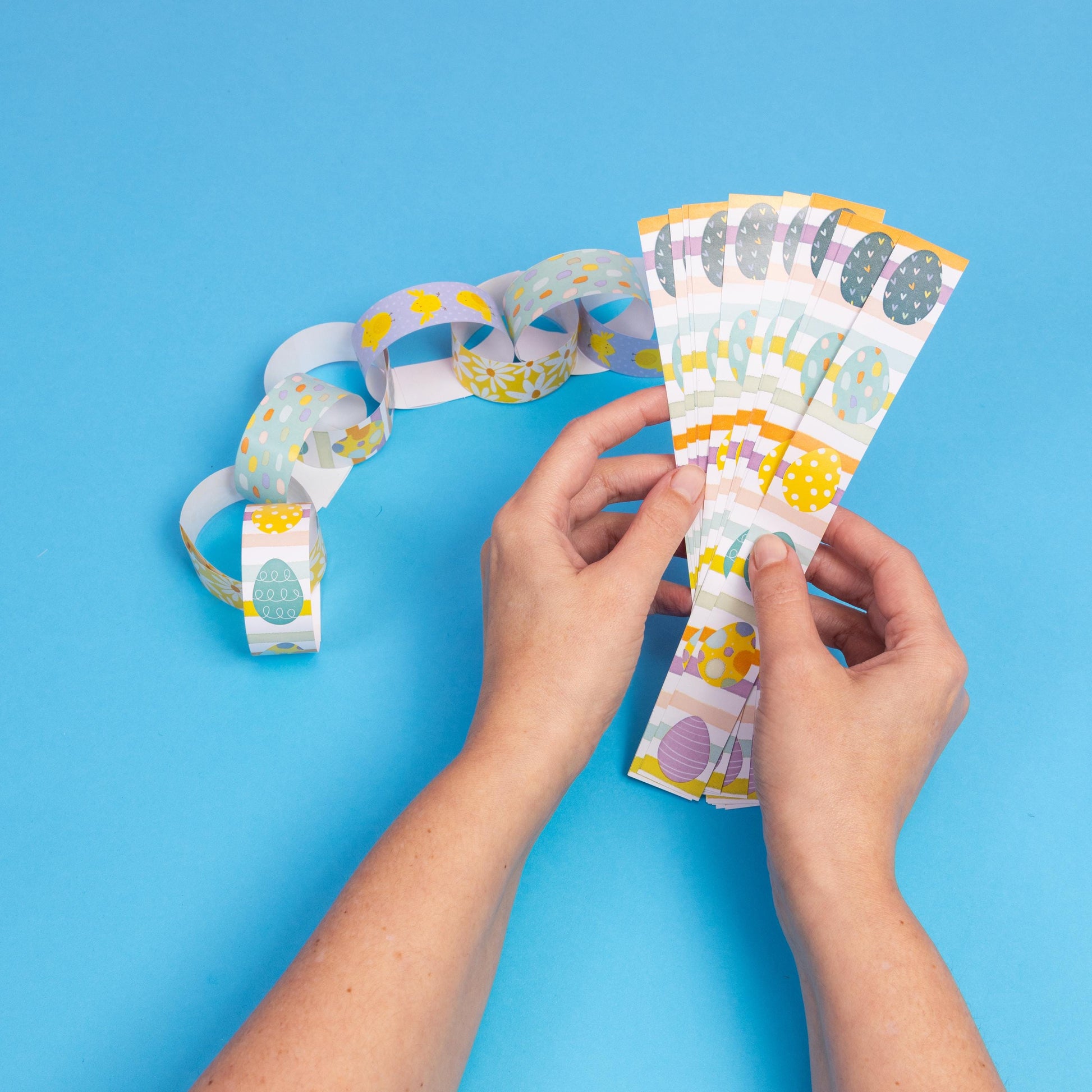 Self Adhesive Easter Paper Chains Kids Crafts Decorations Easter Party Egg Hunt Etsy