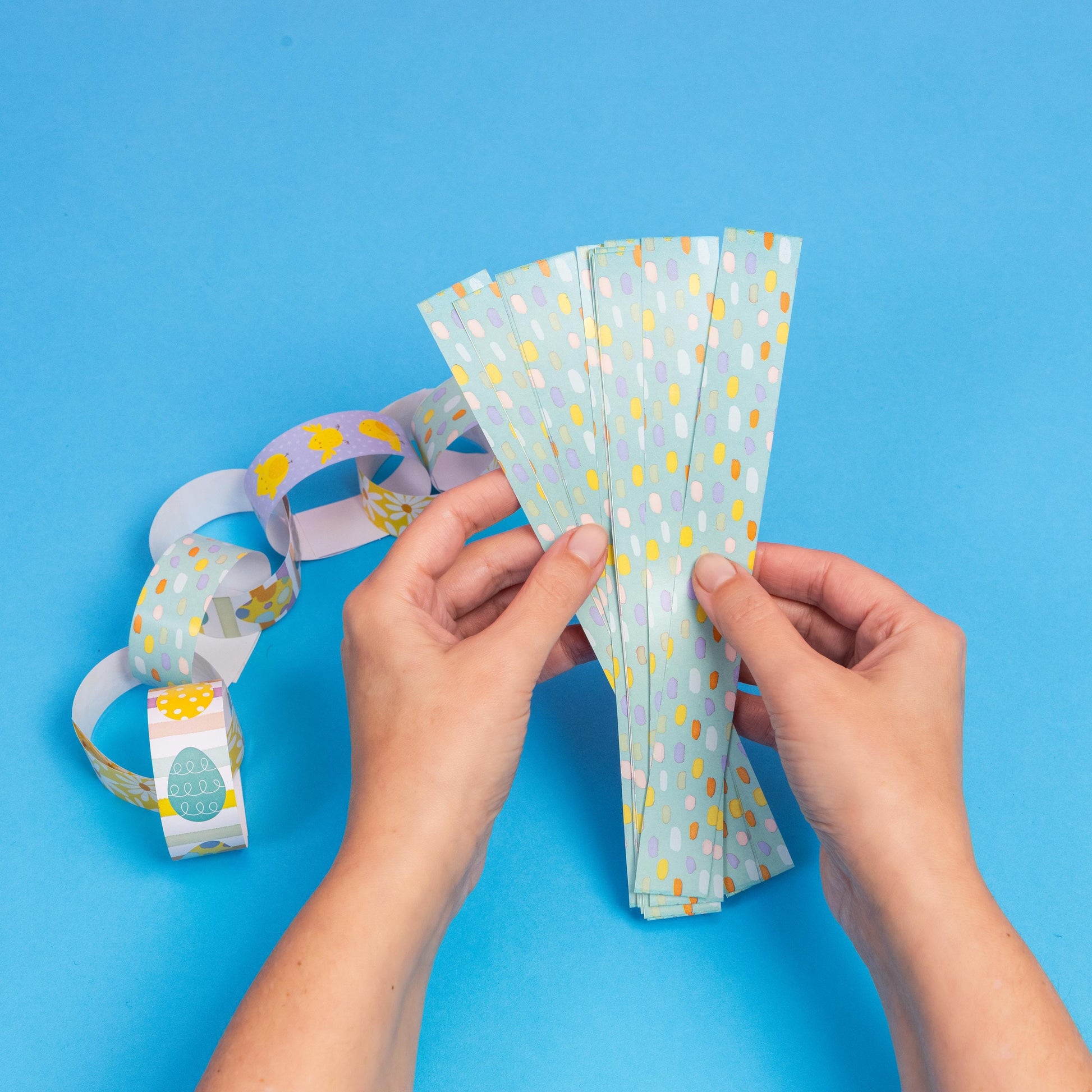 Self Adhesive Easter Paper Chains Kids Crafts Decorations Easter Party Egg Hunt Etsy