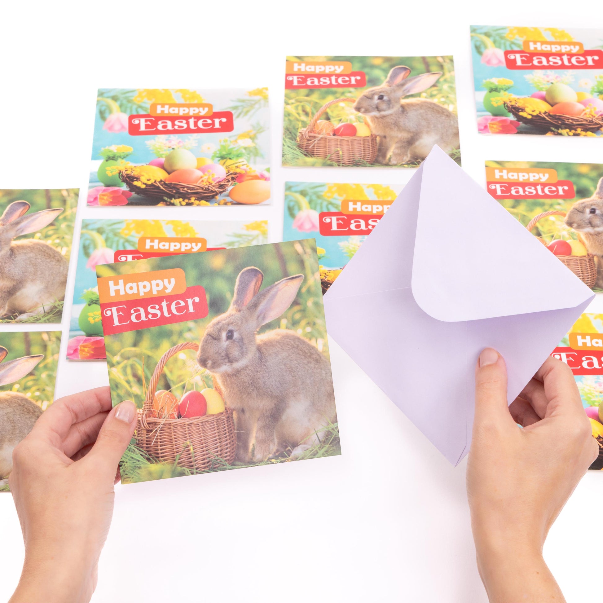 10 Easter Cards Open Easter Card Religious Bunny Daffodils Flowers Greetings Etsy