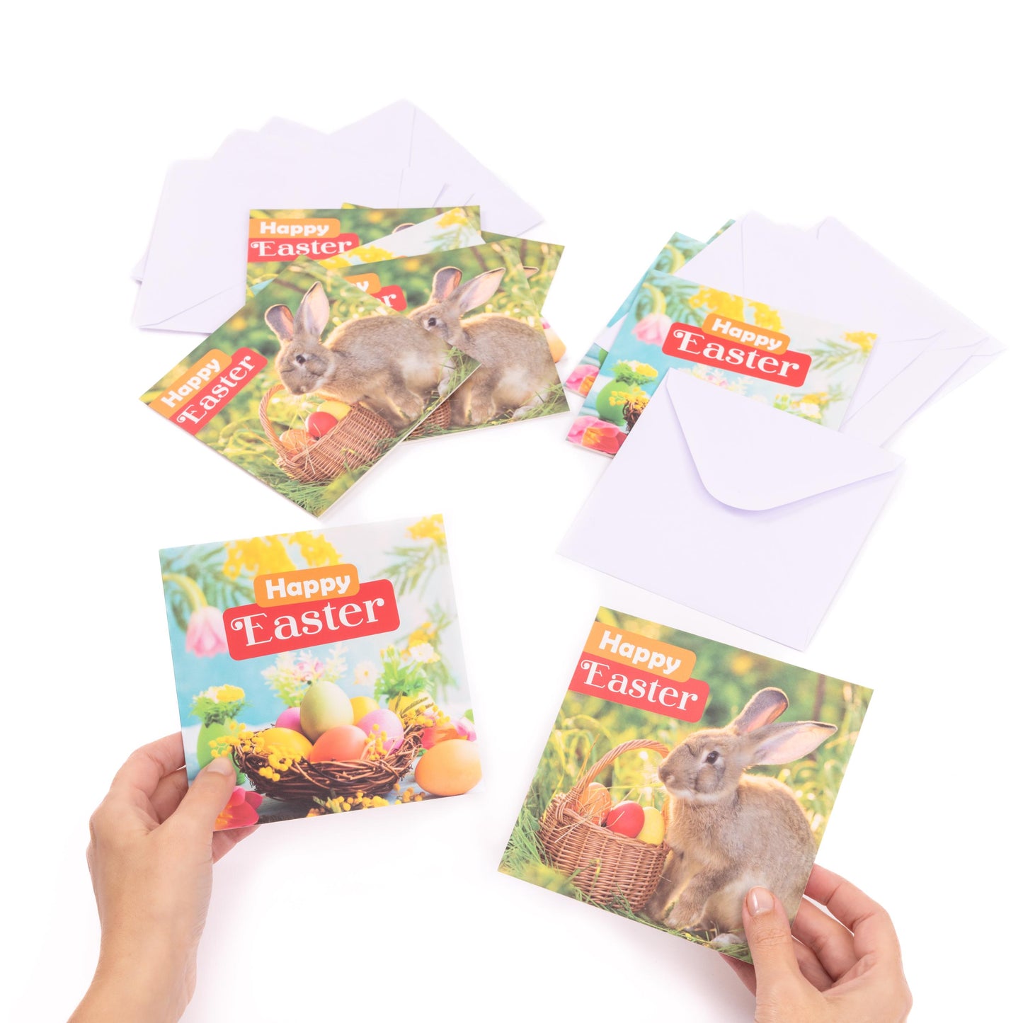 10 Easter Cards Open Easter Card Religious Bunny Daffodils Flowers Greetings Etsy