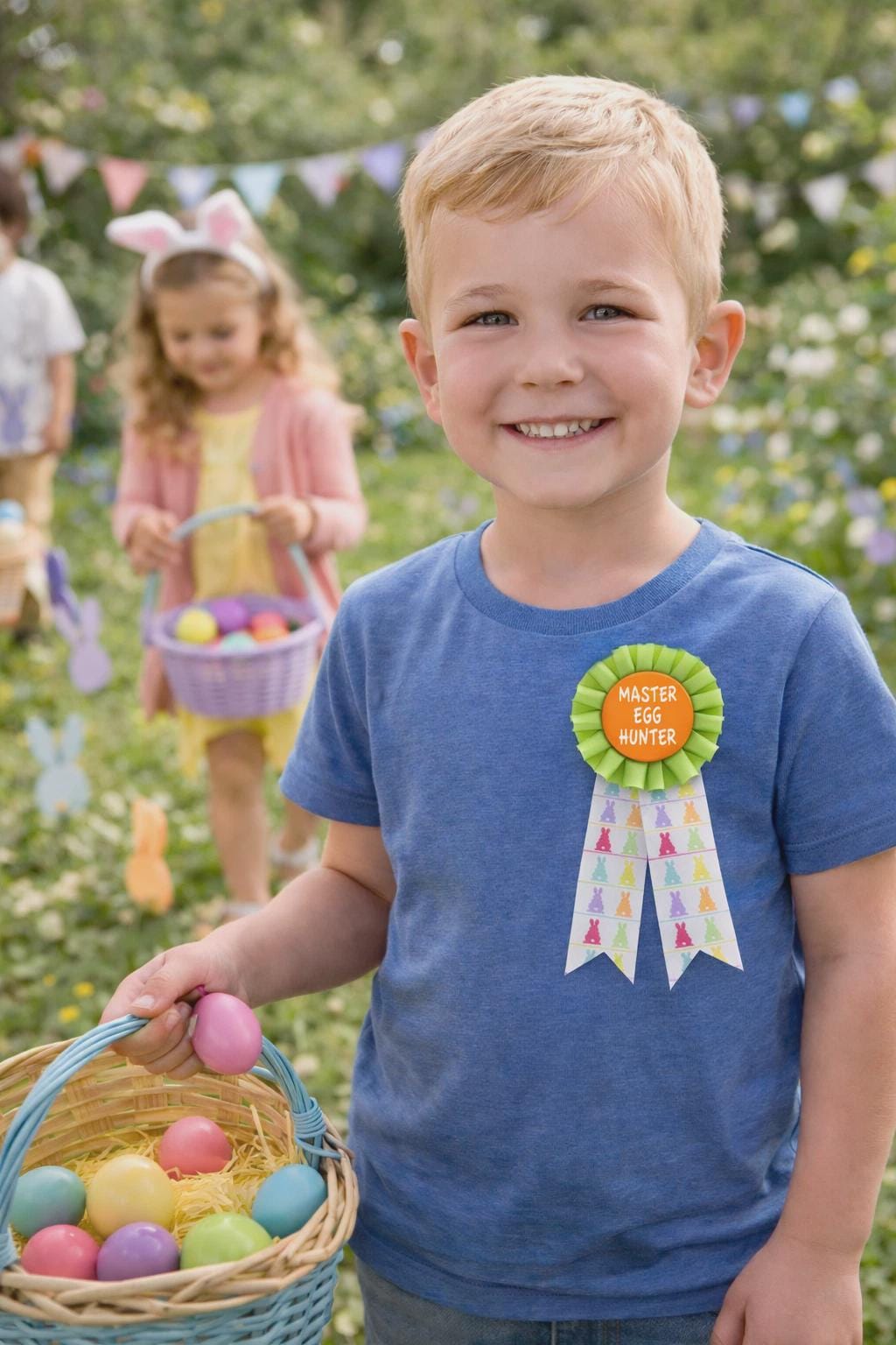 3 Easter Rosettes Well Done Easter Printed Egg Hunt Prize Badge Rosette Etsy