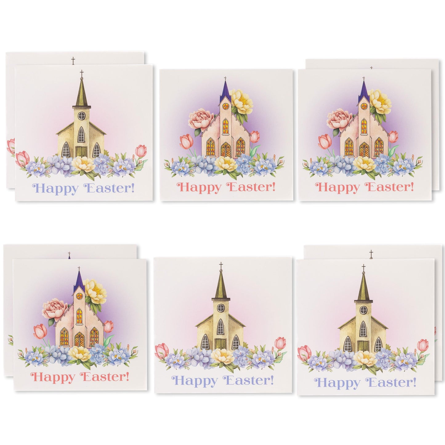 10 Easter Cards Open Easter Card Religious Bunny Daffodils Flowers Greetings Etsy