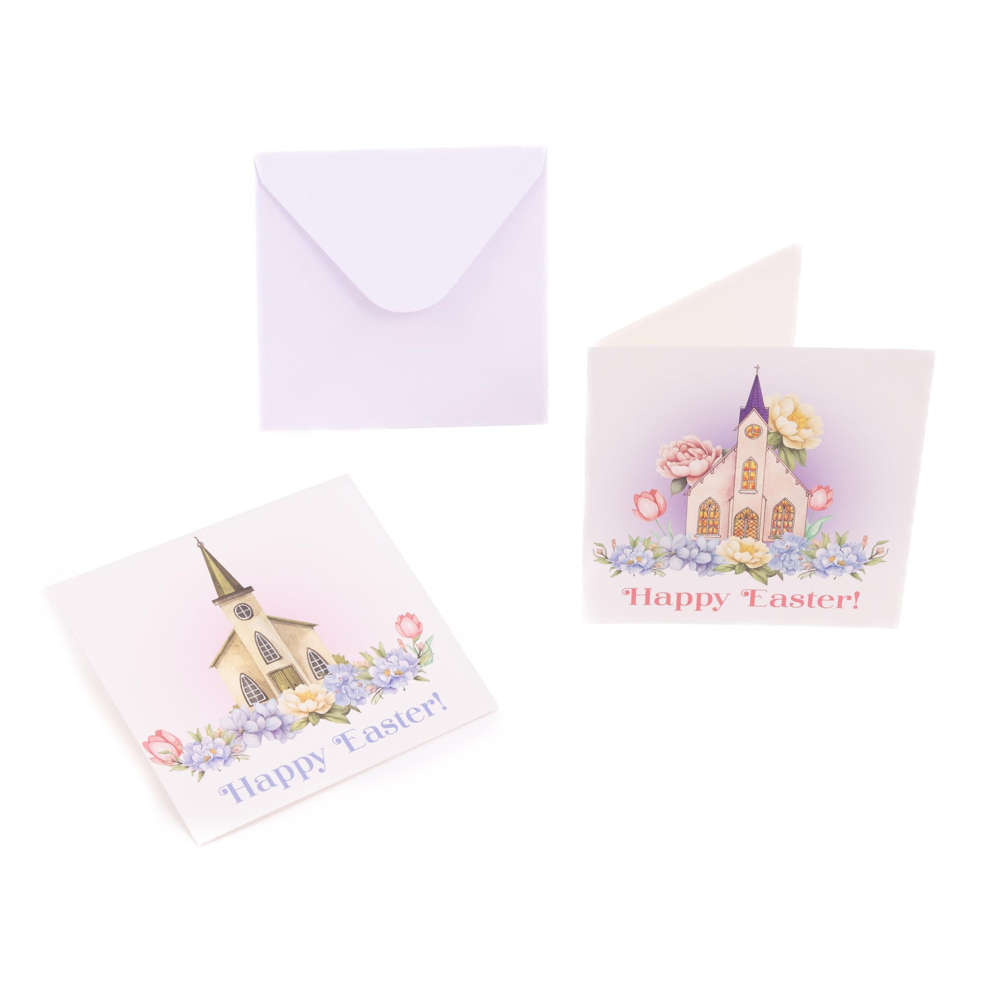 10 Easter Cards Open Easter Card Religious Bunny Daffodils Flowers Greetings Etsy