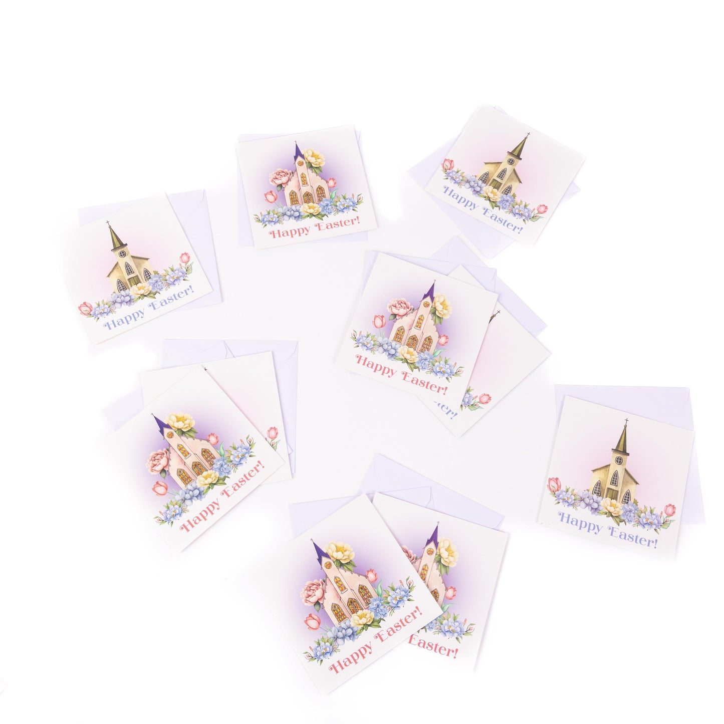 10 Easter Cards Open Easter Card Religious Bunny Daffodils Flowers Greetings Etsy