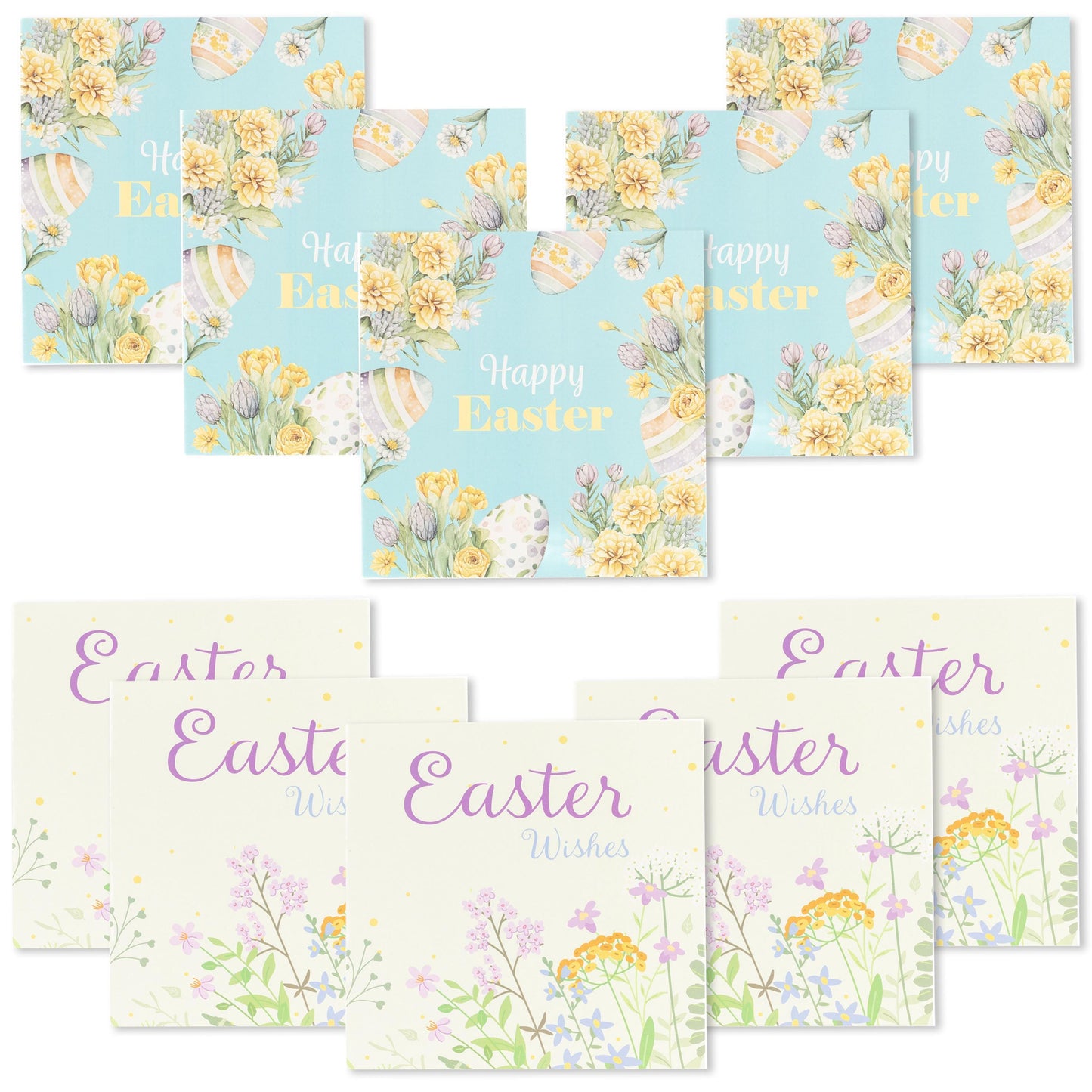 10 Easter Cards Open Easter Card Religious Bunny Daffodils Flowers Greetings Etsy