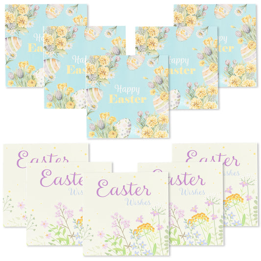 10 Easter Cards Open Easter Card Religious Bunny Daffodils Flowers Greetings Etsy