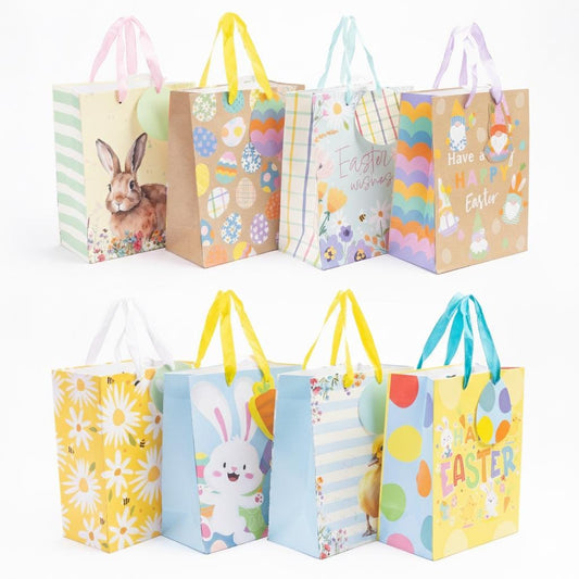Easter Gift Bags - 8 Assorted Designs with Ribbon & Tags Etsy