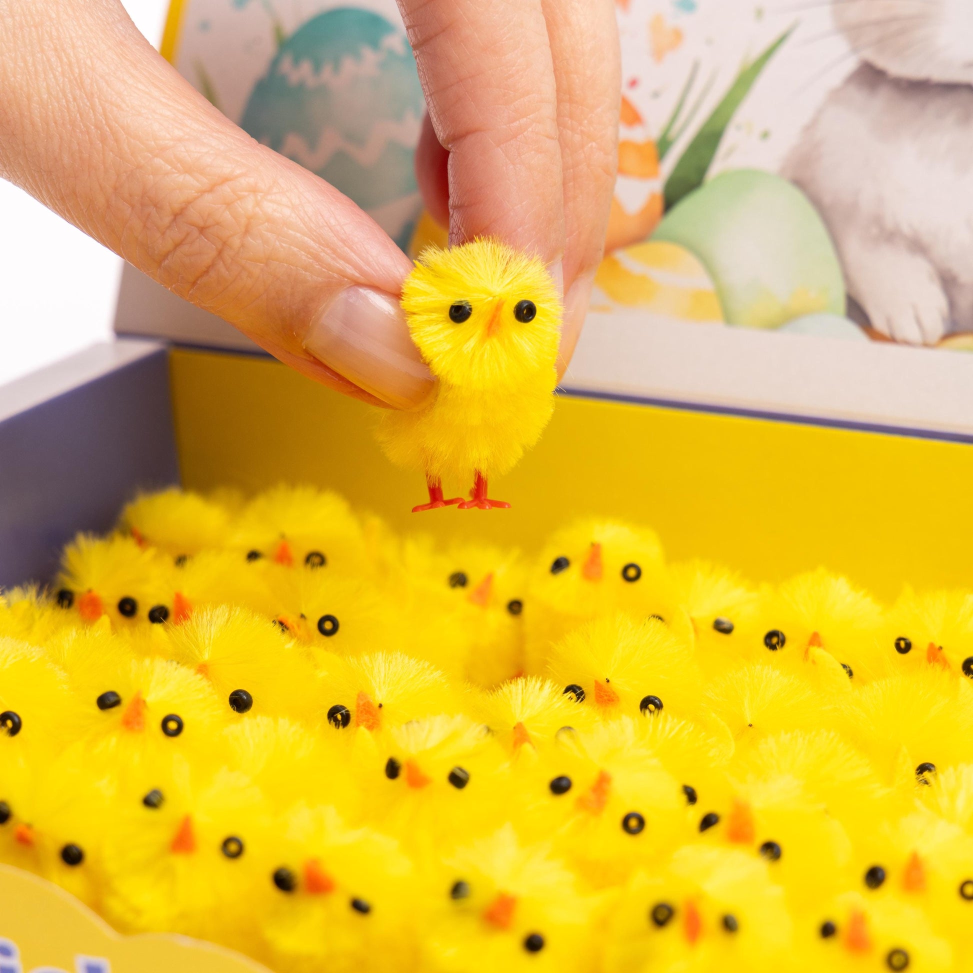 60 Easter Chicks Plush Mini Yellow Bonnet Hat Craft Kids Egg Hamper Decorations Etsy