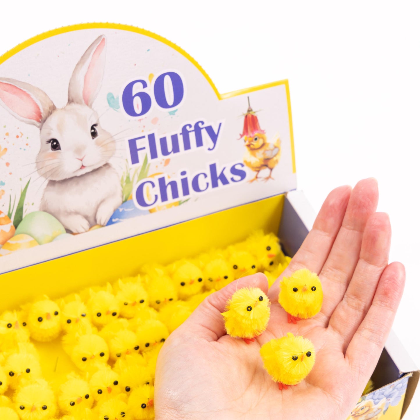 60 Easter Chicks Plush Mini Yellow Bonnet Hat Craft Kids Egg Hamper Decorations Etsy