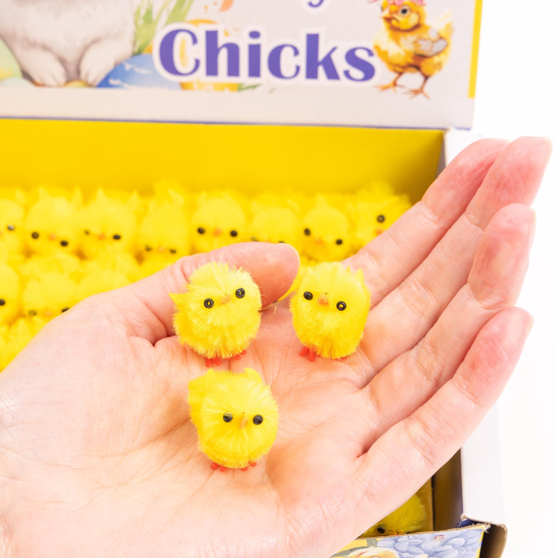 60 Easter Chicks Plush Mini Yellow Bonnet Hat Craft Kids Egg Hamper Decorations Etsy