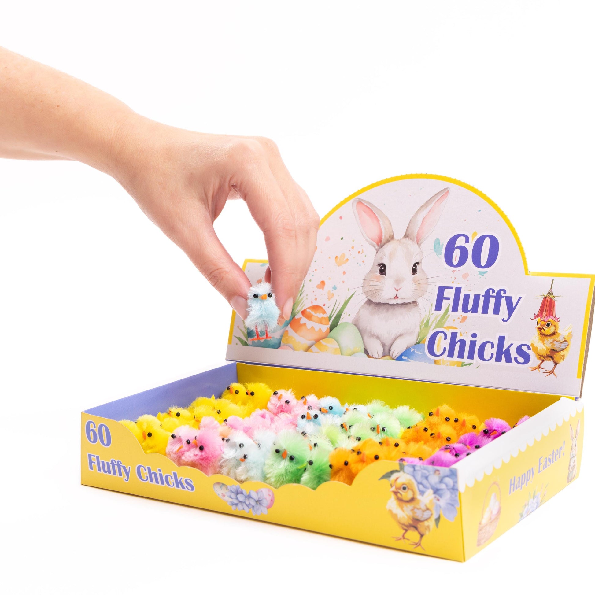 60 Easter Chicks Plush Colourful Bonnet Hat Craft Kids Egg Hamper Decorations Etsy